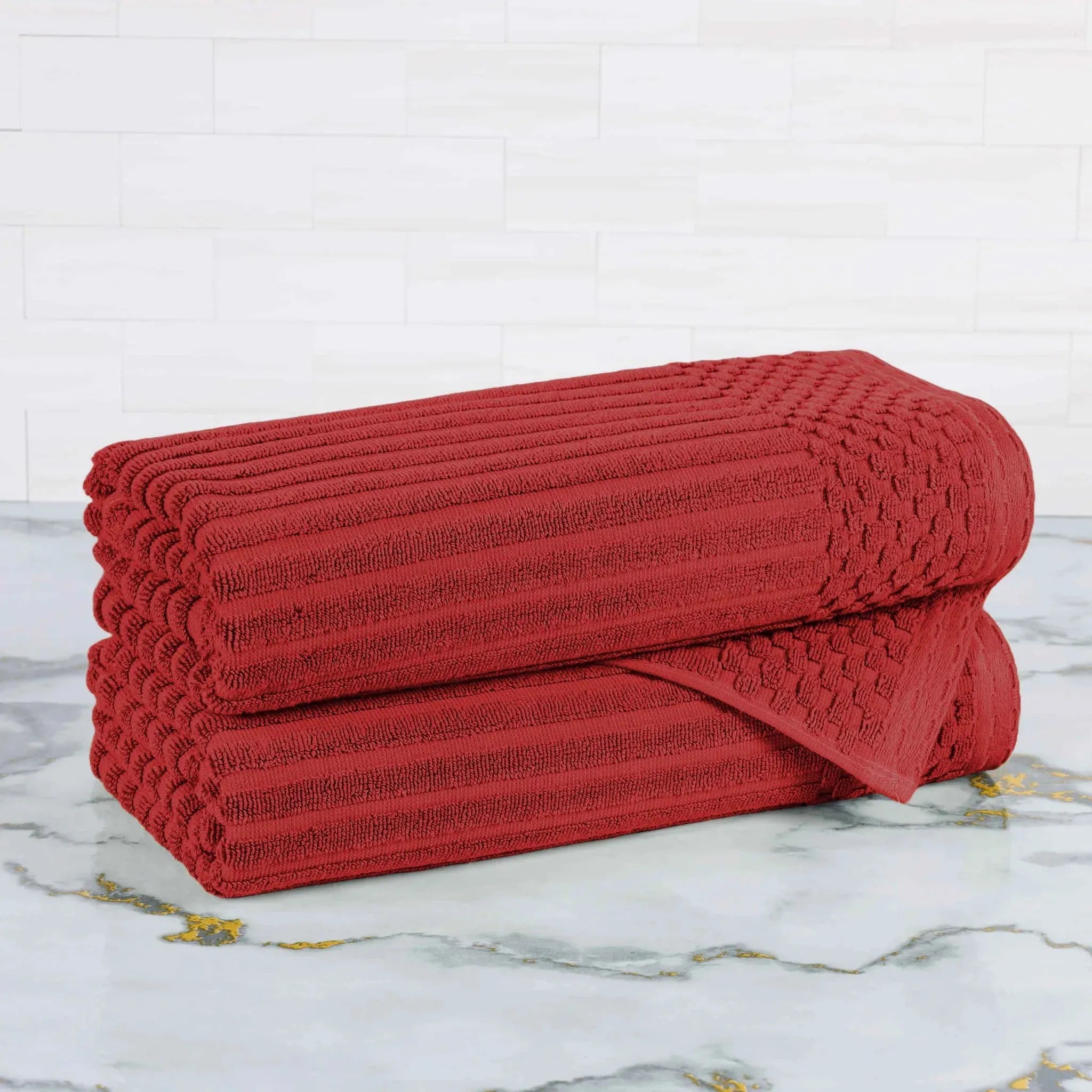 Soho Cotton Ribbed Textured Ultra-Absorbent 2 Piece Bath Towel Set - Bath Towel by Superior Brand