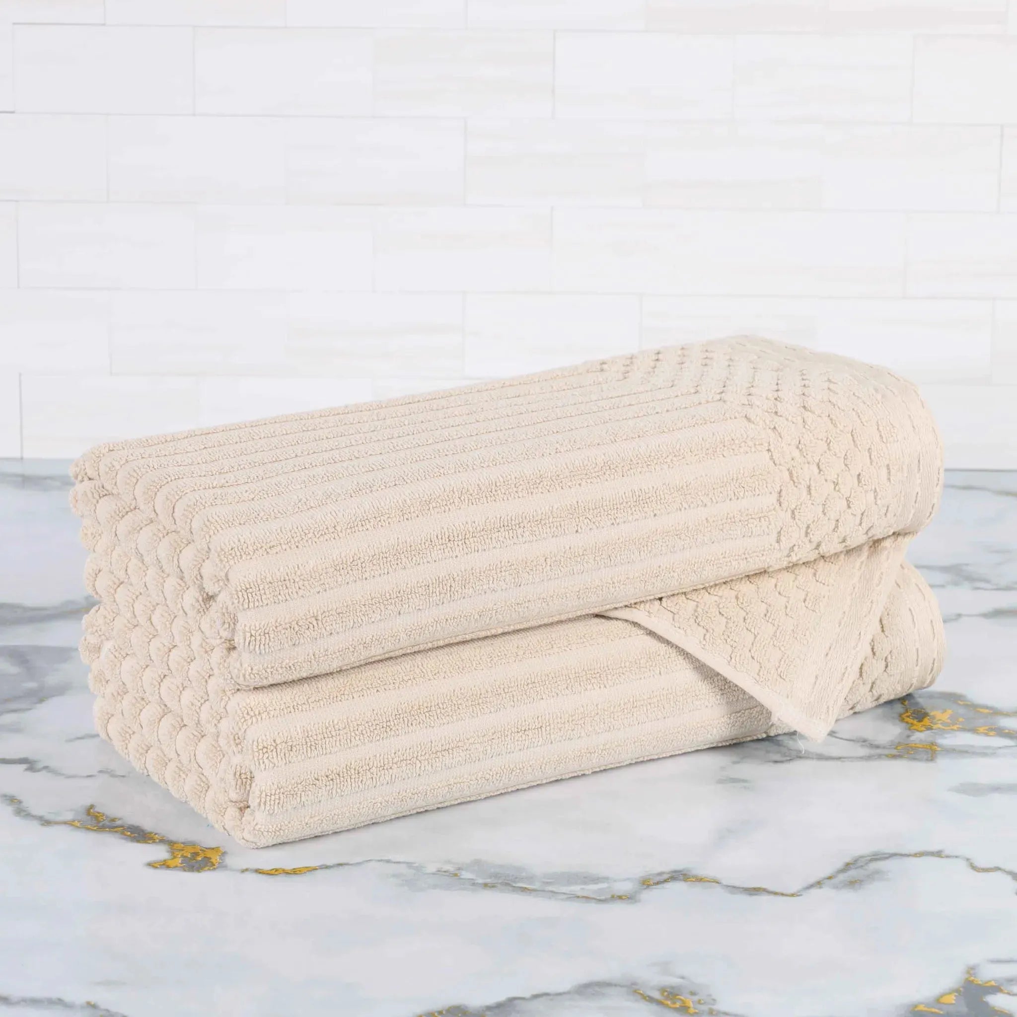 Soho Cotton Ribbed Textured Ultra-Absorbent 2 Piece Bath Towel Set - Bath Towel by Superior Brand