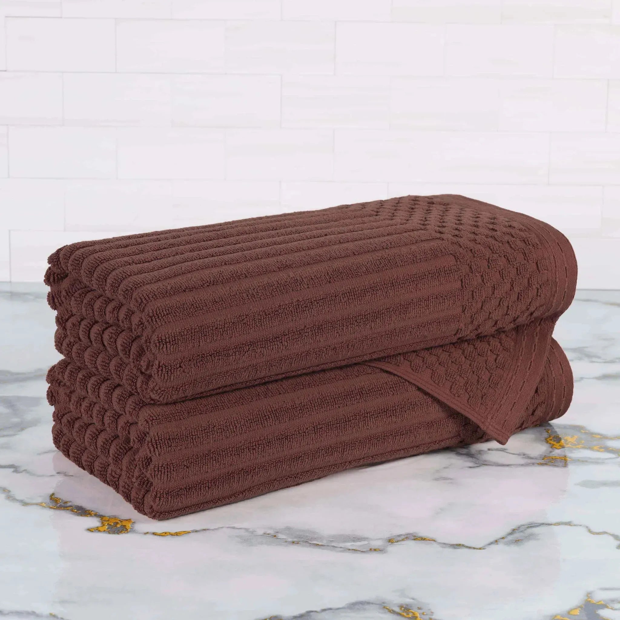 Soho Cotton Ribbed Textured Ultra-Absorbent 2 Piece Bath Towel Set - Bath Towel by Superior Brand