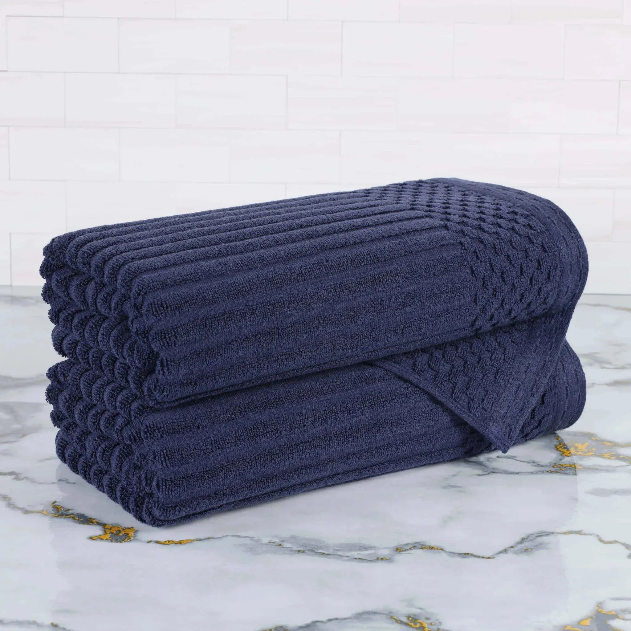 Soho Cotton Ribbed Textured Ultra-Absorbent 2 Piece Bath Towel Set - Bath Towel by Superior Brand