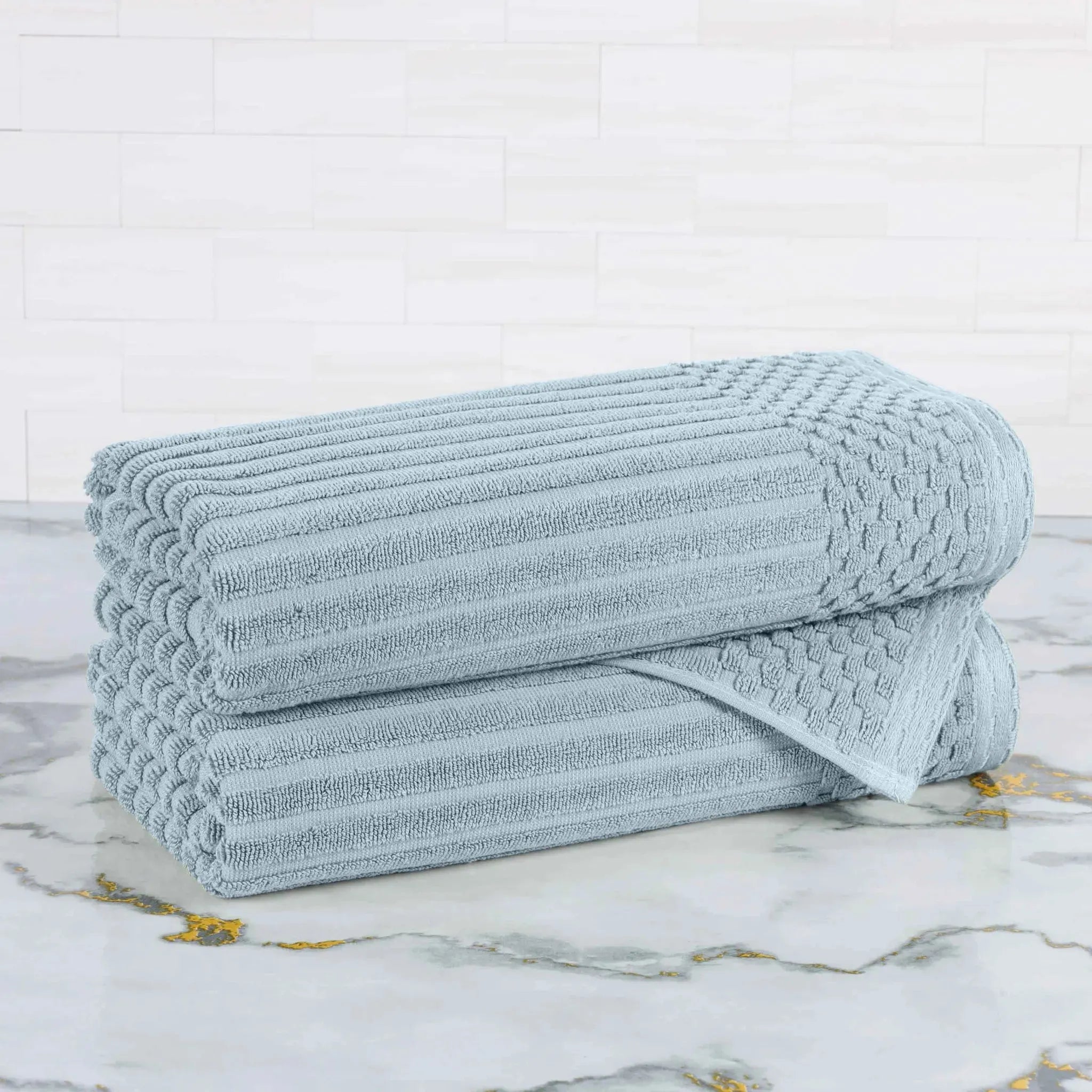 Soho Cotton Ribbed Textured Ultra-Absorbent 2 Piece Bath Towel Set - Bath Towel by Superior Brand