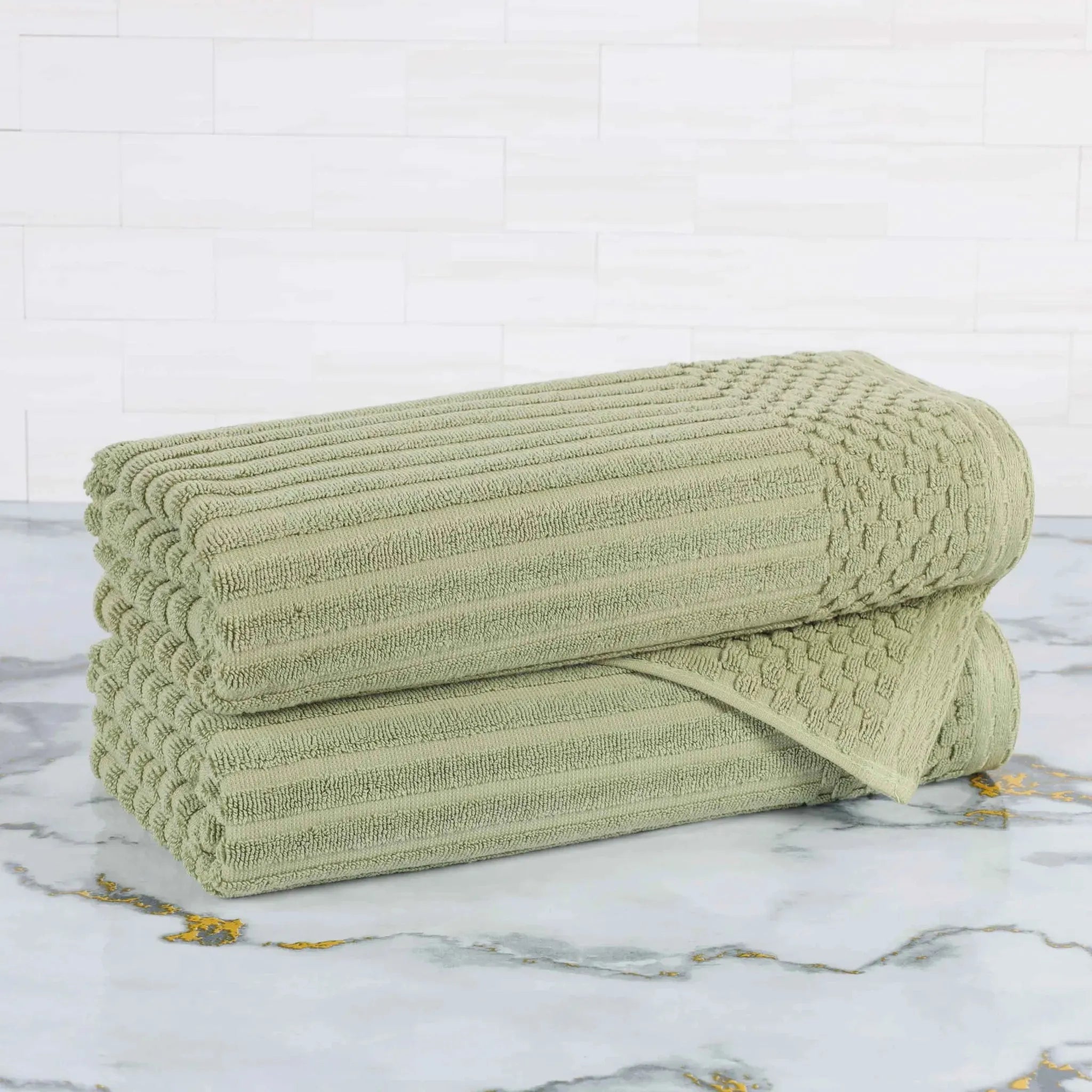 Soho Cotton Ribbed Textured Ultra-Absorbent 2 Piece Bath Towel Set - Bath Towel by Superior Brand