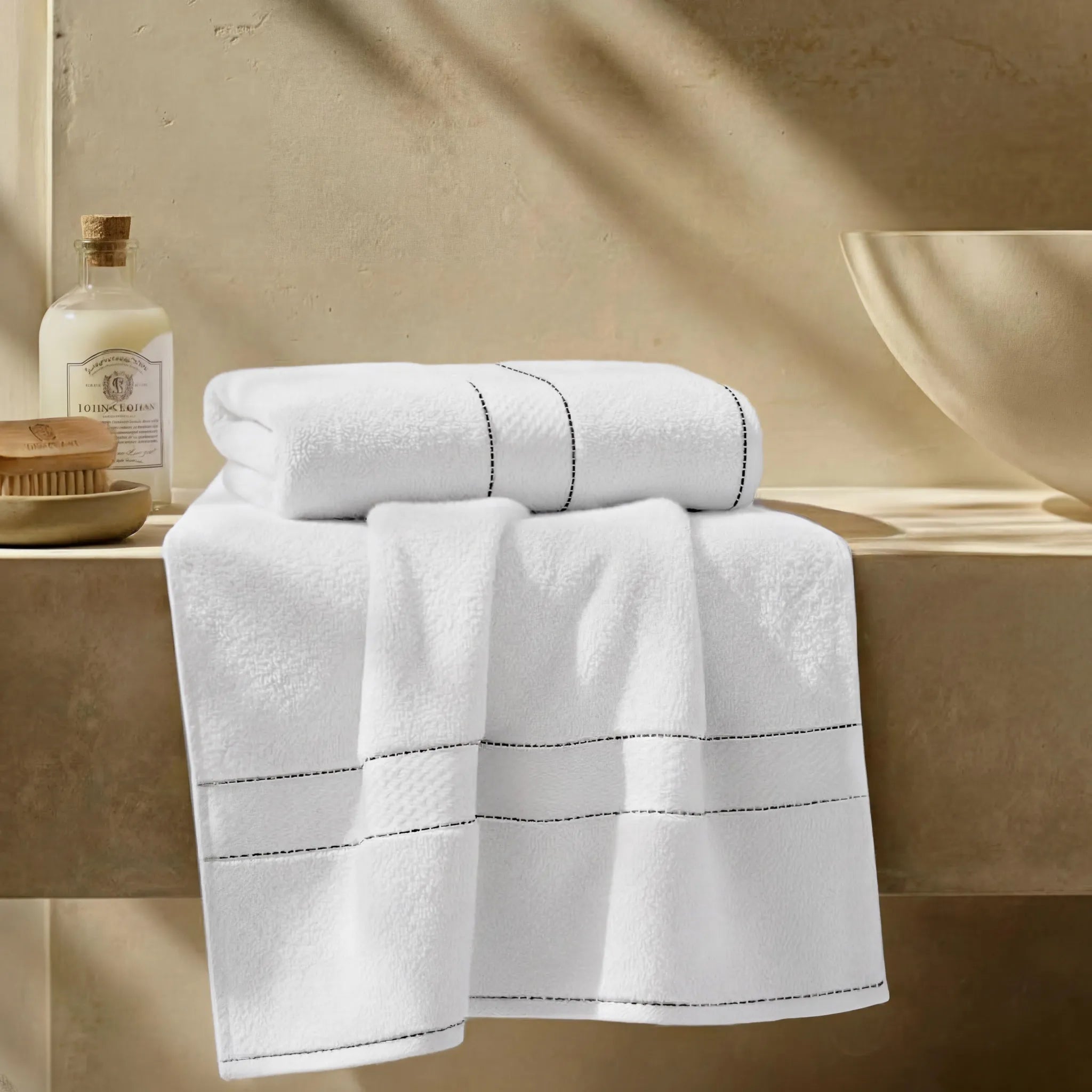 2 Piece Cotton Plush Bath Towel Set Giza