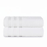 Brea Textured Ribbed Cotton Bath Towels, Set of 2 – Medium Weight Bathroom Towels