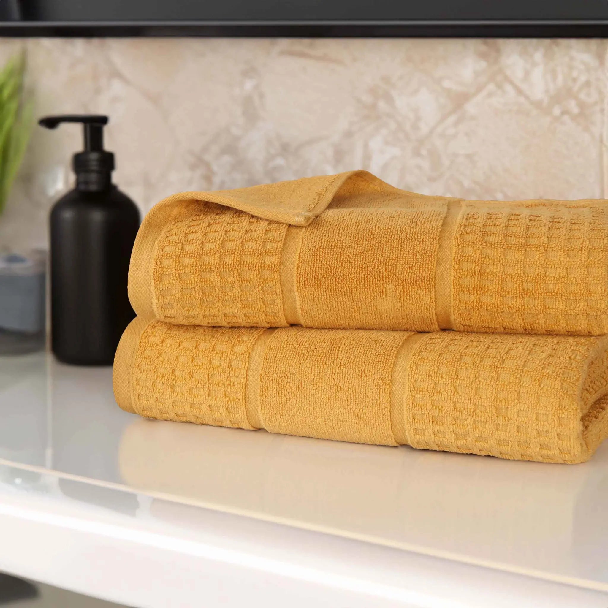 Napa Zero Twist Cotton Solid Waffle Honeycomb Bath Sheet Set of 2 - Towel Set by Superior Brand