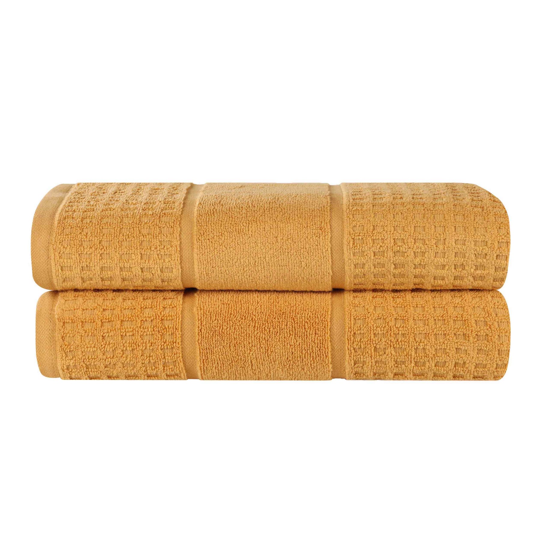 Superior Cotton Waffle Honeycomb 2-Piece Bath Sheet Set ,Gold