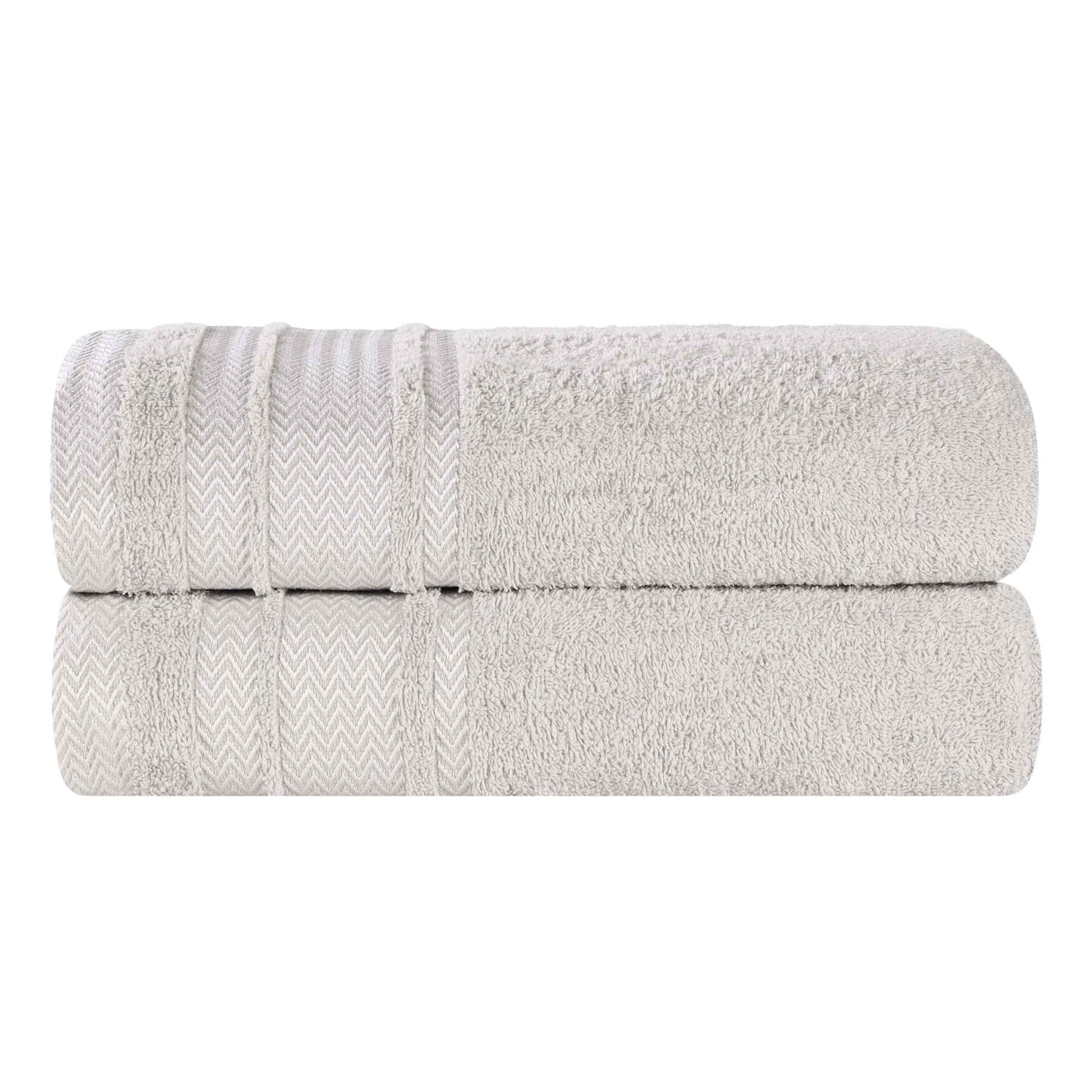 Zero Twist Cotton Dobby Border Plush Absorbent Bath Sheet - Platinum