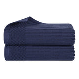 Soho Ribbed Cotton Absorbent 2 Piece Bath Sheet Towel Set - Bath Sheet by Superior Brand