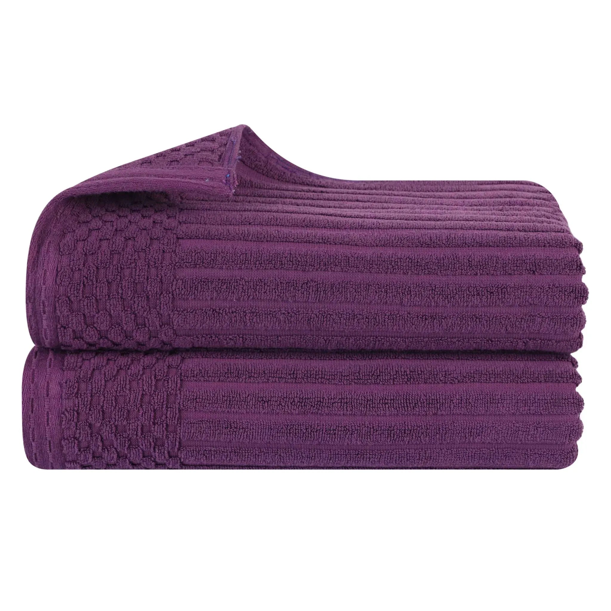 Soho Ribbed Cotton Absorbent 2 Piece Bath Sheet Towel Set - Bath Sheet by Superior Brand