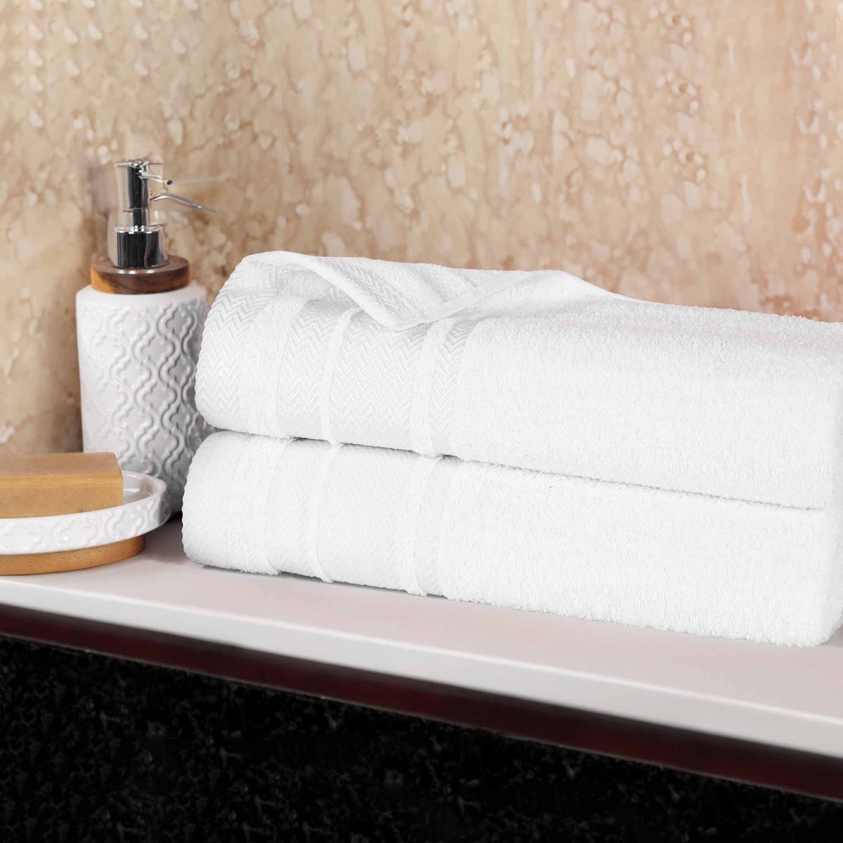 Superior Zero Twist Cotton Waffle Honeycomb Plush Soft Absorbent Bath Sheet Set of 2