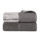 Lodie Cotton Jacquard Solid and Two-Toned Bath Sheet Set of 2