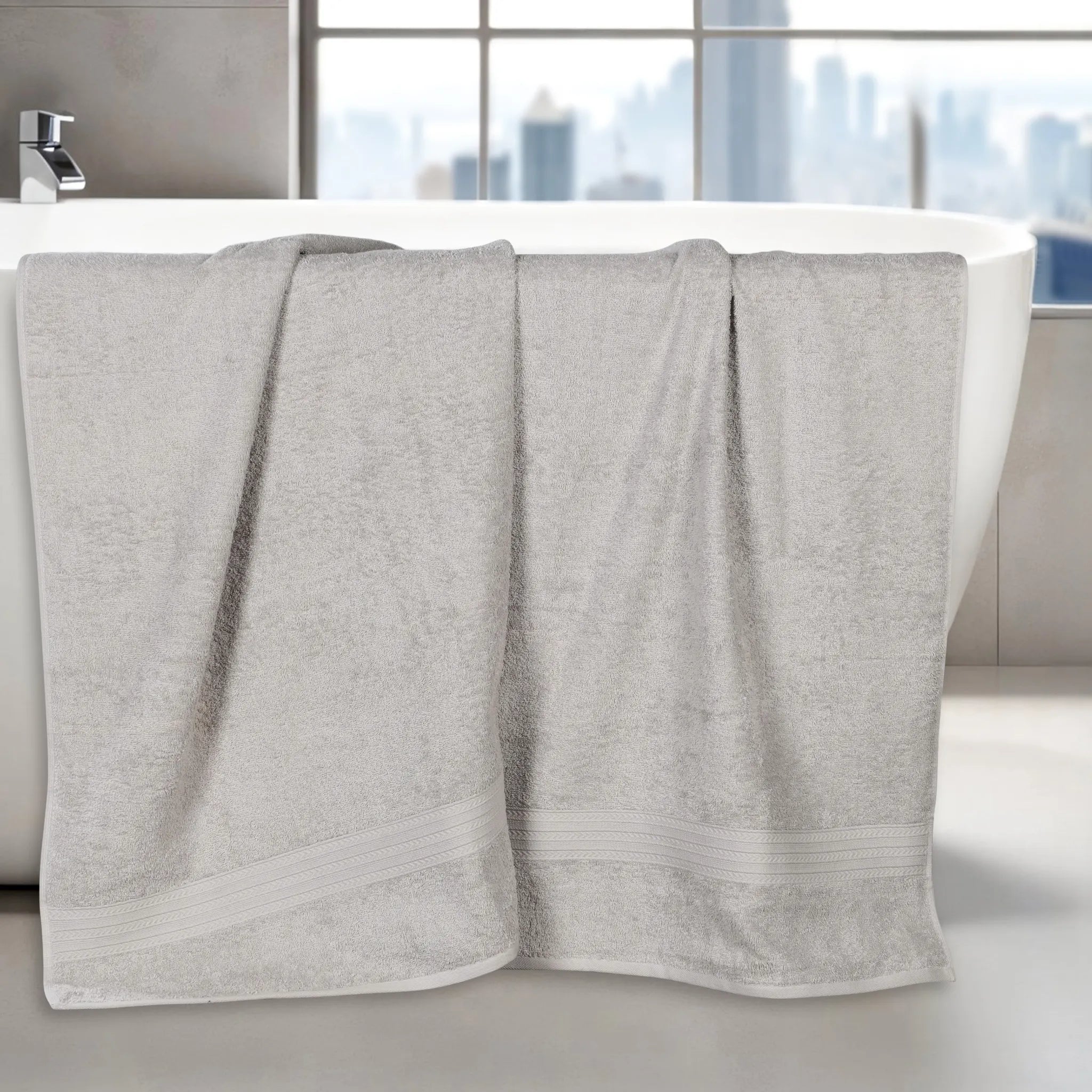 Eco-Friendly Ring-Spun Cotton 2-Piece Bath Sheet Set