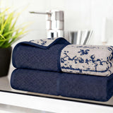Lodie Cotton Jacquard Solid and Two-Toned Bath Sheet Set of 2