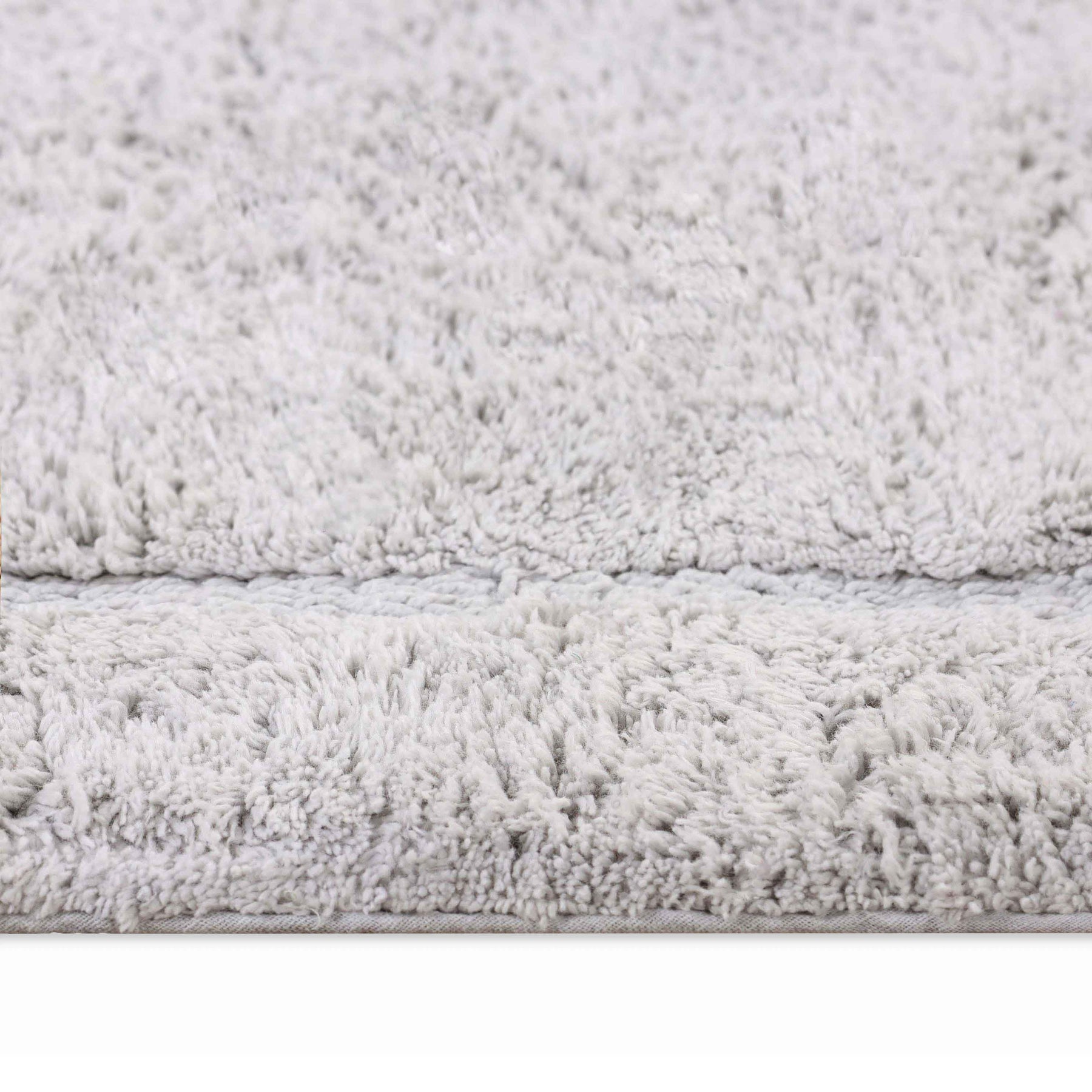 Superior Non-Slip Washable Cotton 2 Piece Bath Rug Set - Silver