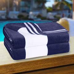 Cabana Stripe Oversized Cotton Beach Towel Set of 2, 4, or 6 Piece