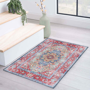 Tanager Rustic Medallion Non-Slip Washable Indoor Area Rug or Runner