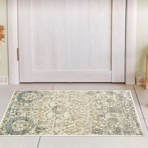 Superior Pendleton Traditional Floral Indoor Area Rug or Runner Rug Or Door Mat - Ivory