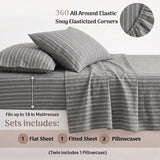 Sophia Cotton Flannel Striped Bed Sheet Set