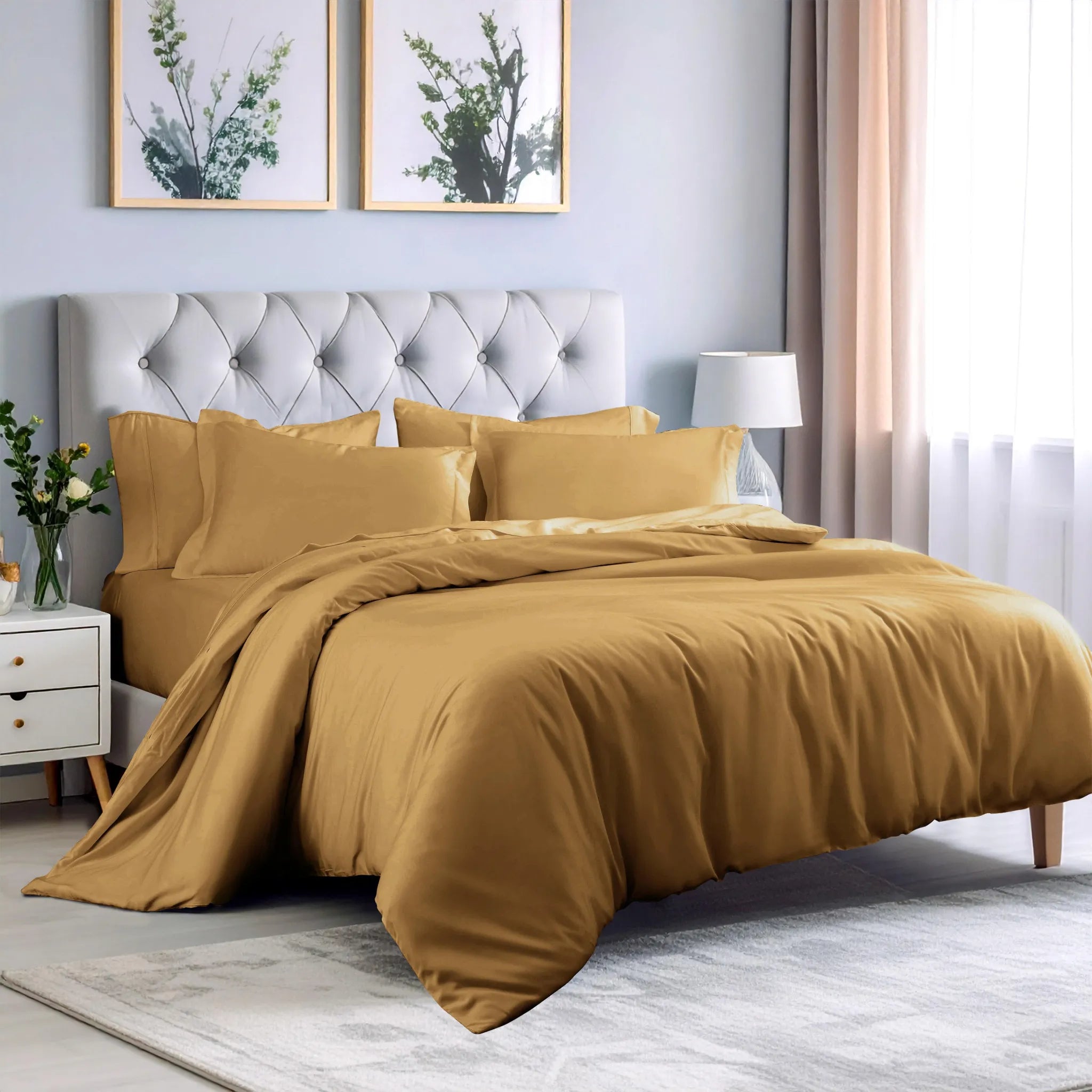 Rayon From Bamboo 300 Thread Count Solid Duvet Cover Set