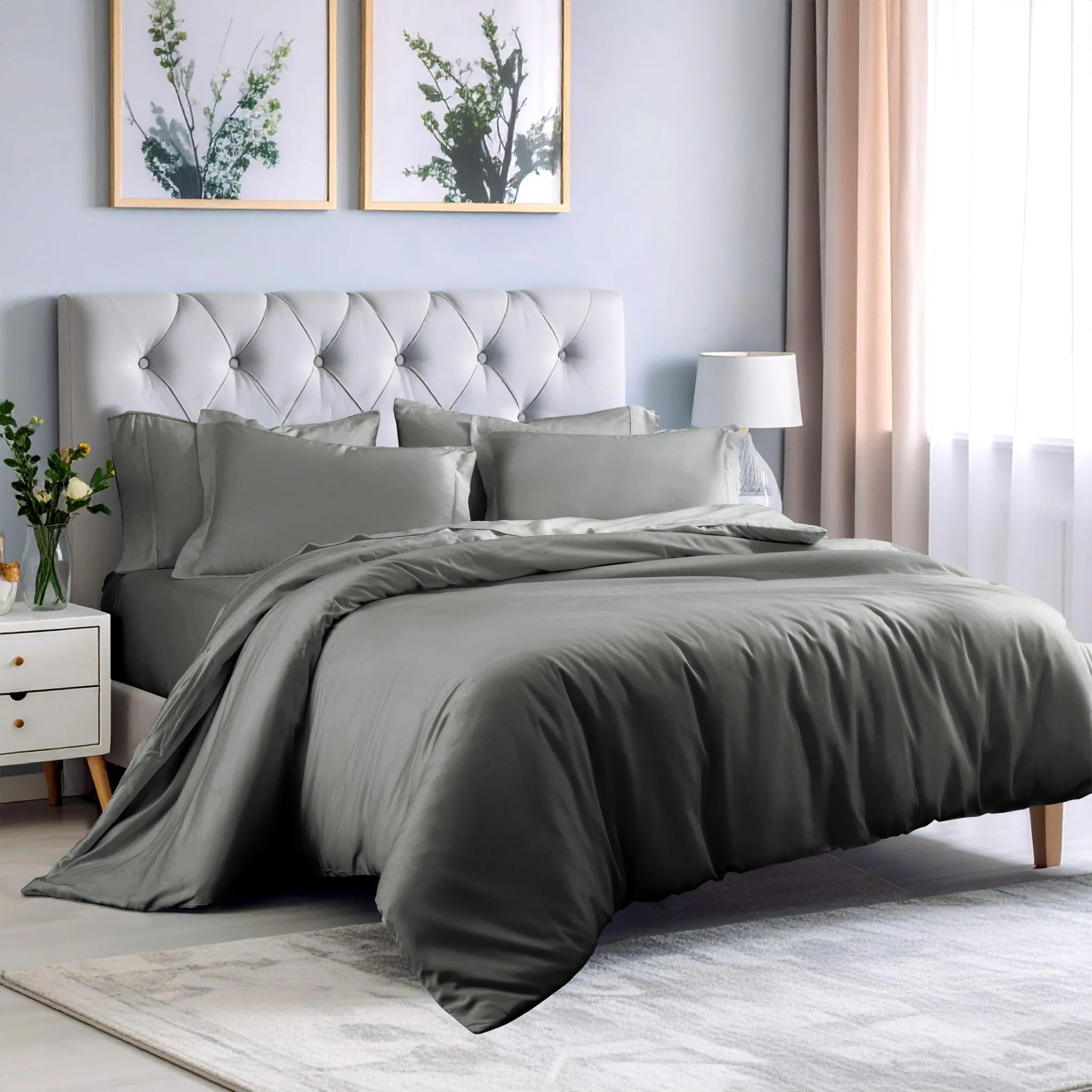 Rayon From Bamboo 300 Thread Count Solid Duvet Cover Set