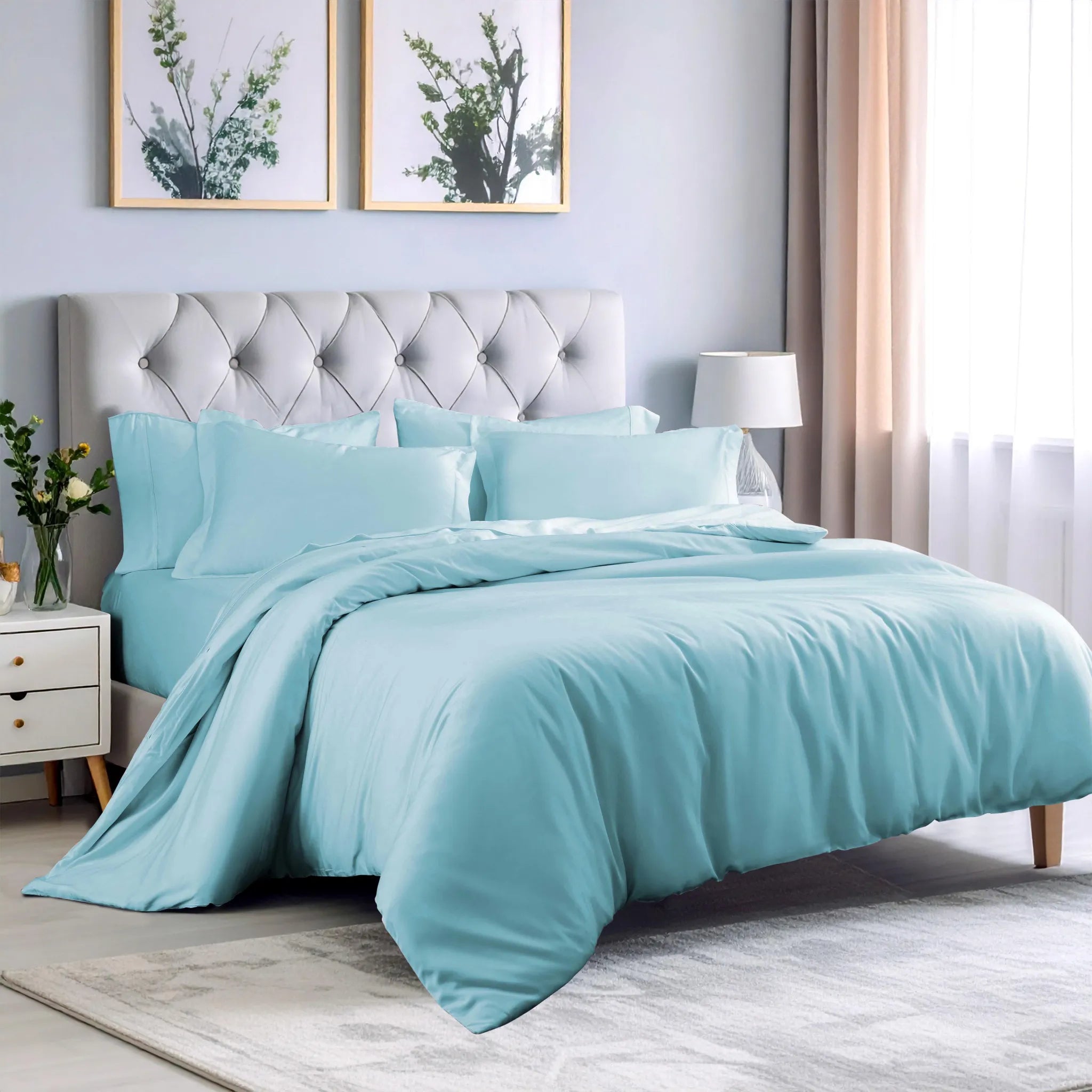 Rayon From Bamboo 300 Thread Count Solid Duvet Cover Set