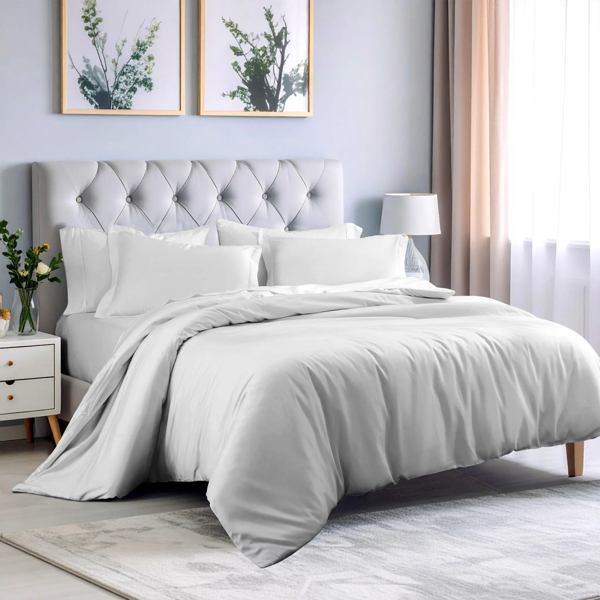 Rayon From Bamboo 300 Thread Count Solid Duvet Cover Set