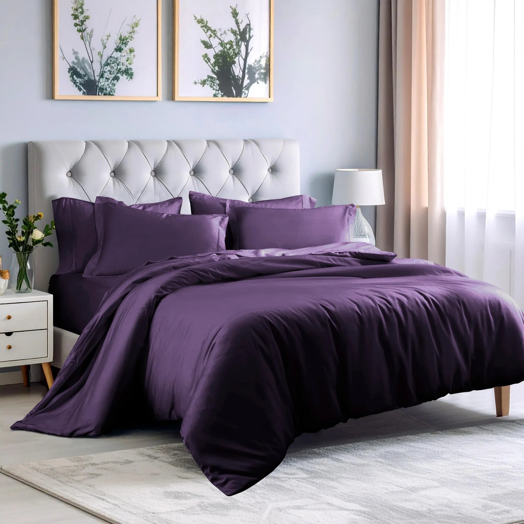 Rayon From Bamboo 300 Thread Count Solid Duvet Cover Set