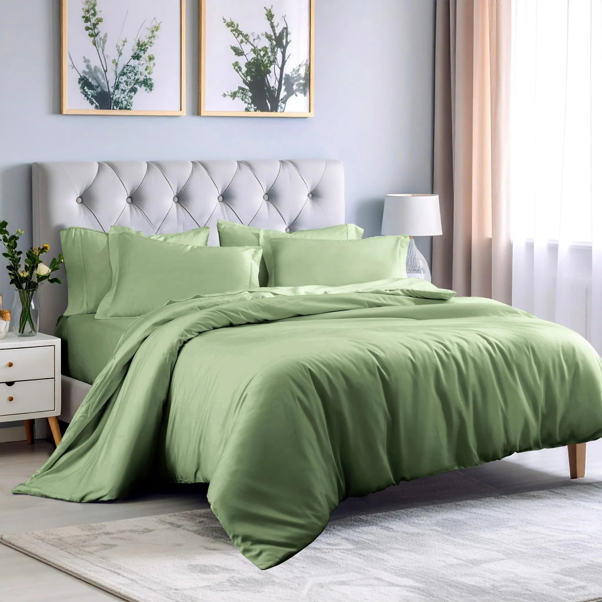 Rayon From Bamboo 300 Thread Count Solid Duvet Cover Set