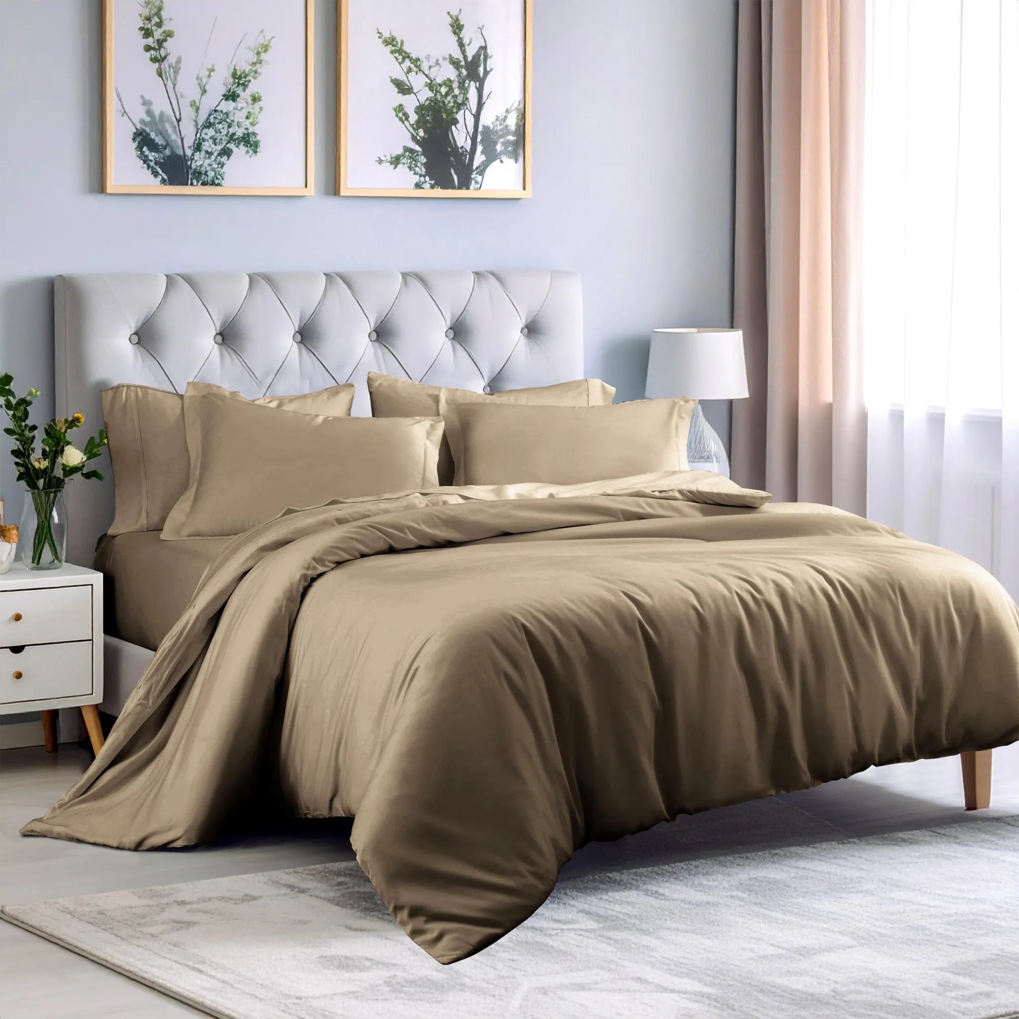 Rayon From Bamboo 300 Thread Count Solid Duvet Cover Set