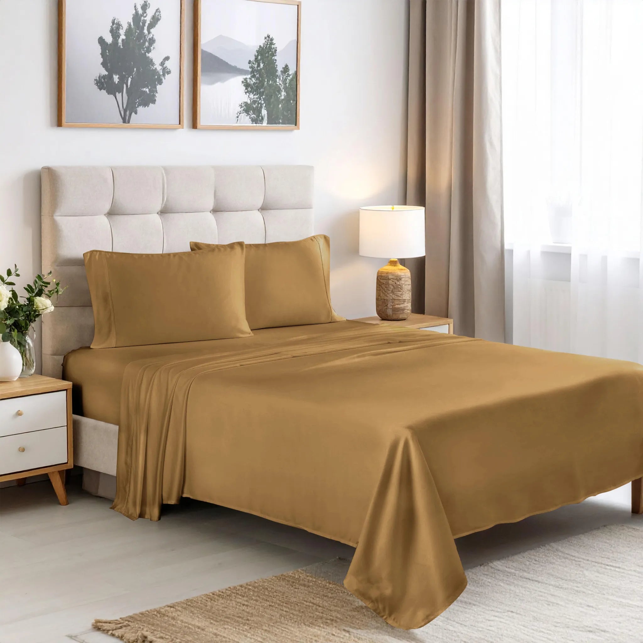 Rayon From Bamboo 300 Thread Count Solid Deep Pocket Sheet Set