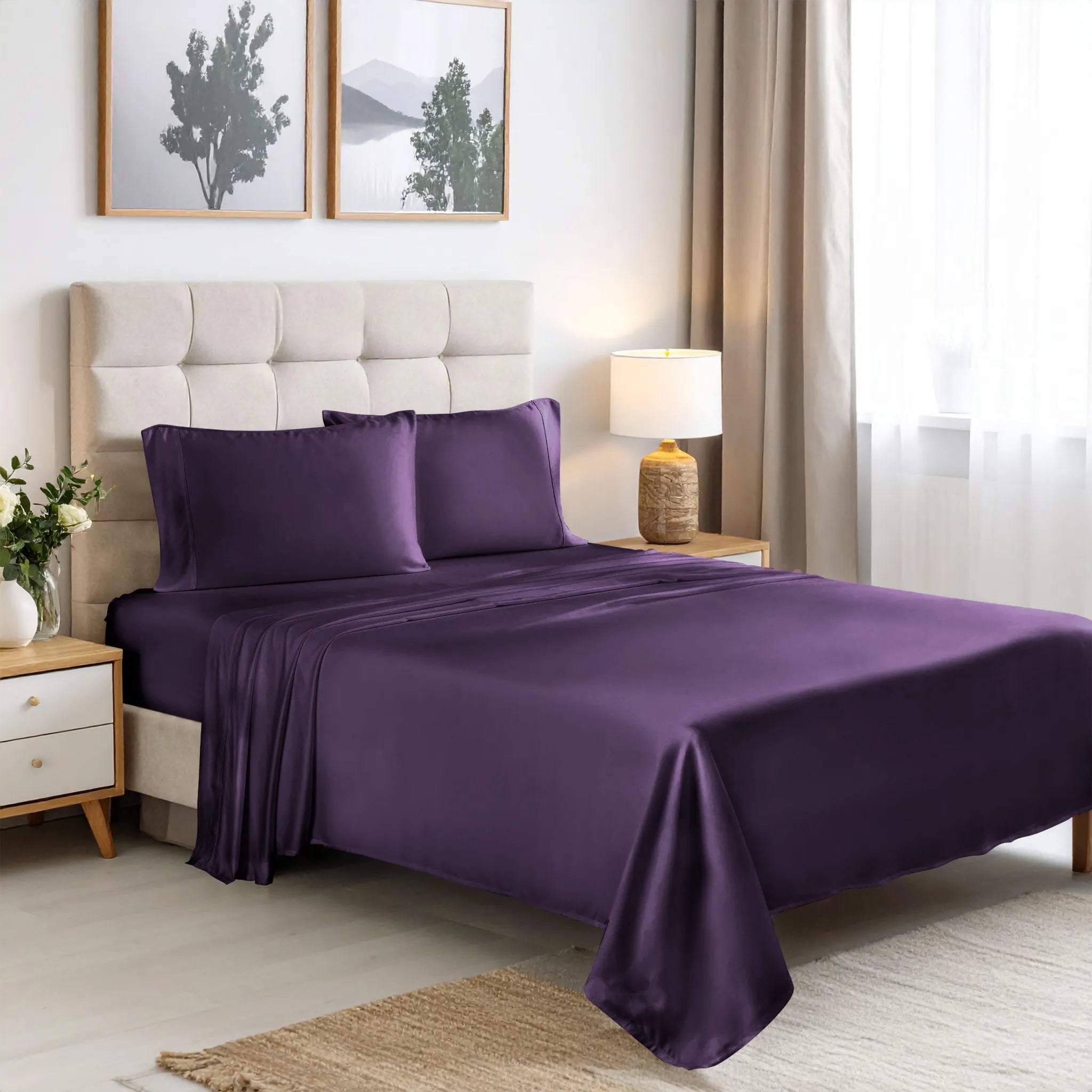 Rayon From Bamboo 300 Thread Count Solid Deep Pocket Sheet Set