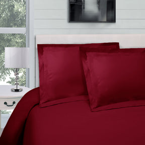 Superior Egyptian Cotton 300 Thread Count Solid Duvet Cover Set - Burgundy