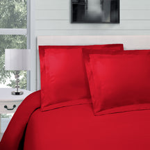 Superior Egyptian Cotton 300 Thread Count Solid Duvet Cover Set - Red