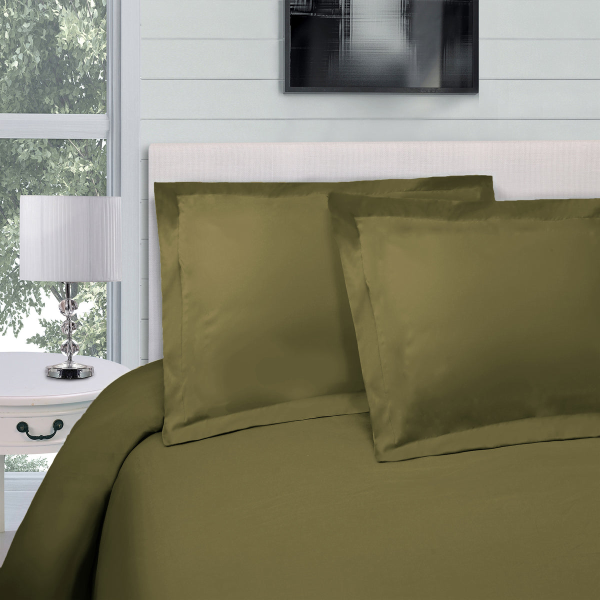 Superior Egyptian Cotton 300 Thread Count Solid Duvet Cover Set - Sage
