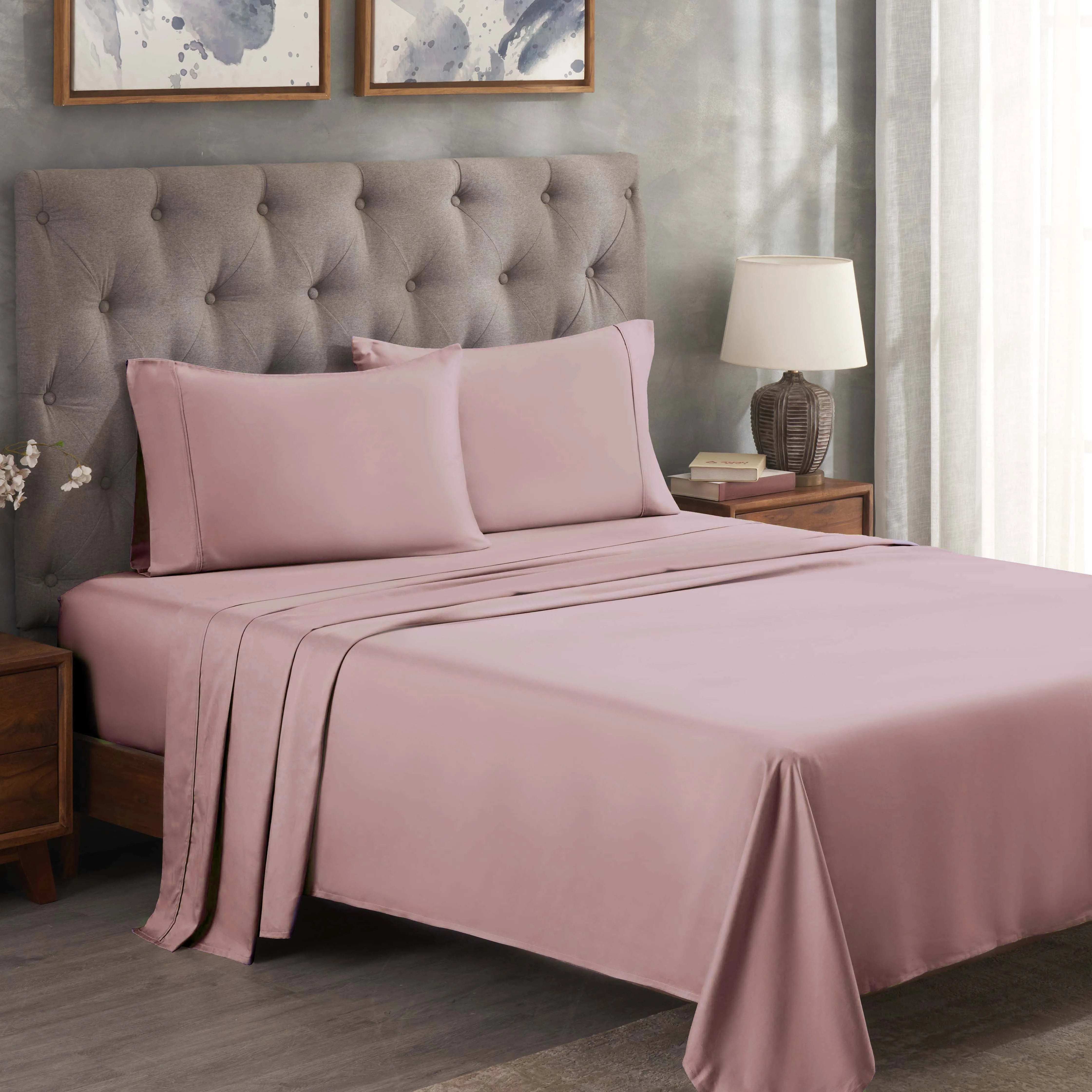 300 Thread Count Egyptian Cotton Sateen Bed Sheet Set - Egyptian Cotton Sheet Set by Superior Brand