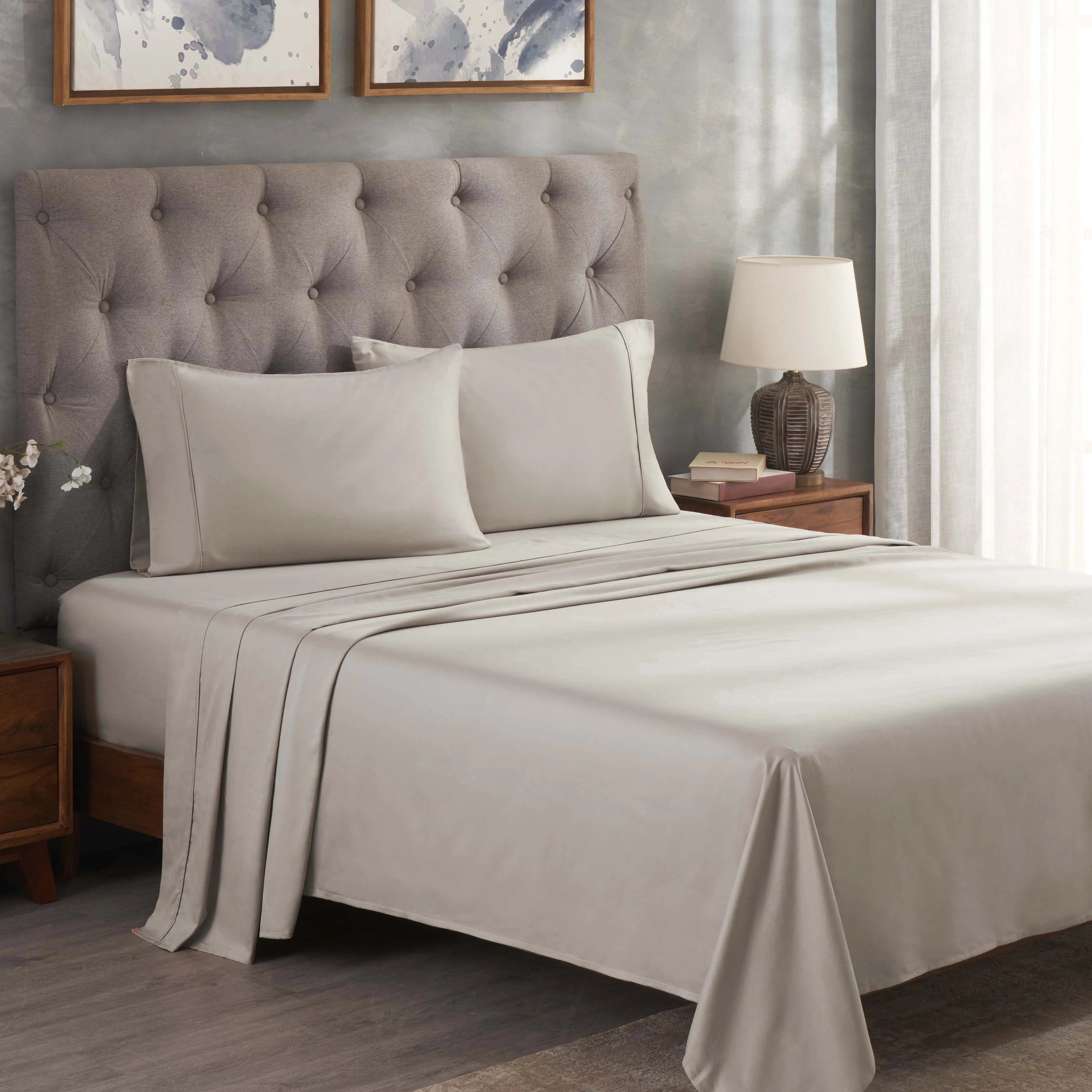 300 Thread Count Egyptian Cotton Sateen Bed Sheet Set - Egyptian Cotton Sheet Set by Superior Brand