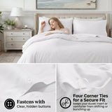 300 Thread Count Egyptian Cotton Duvet Cover Set, Marrow Stitch Embroidery