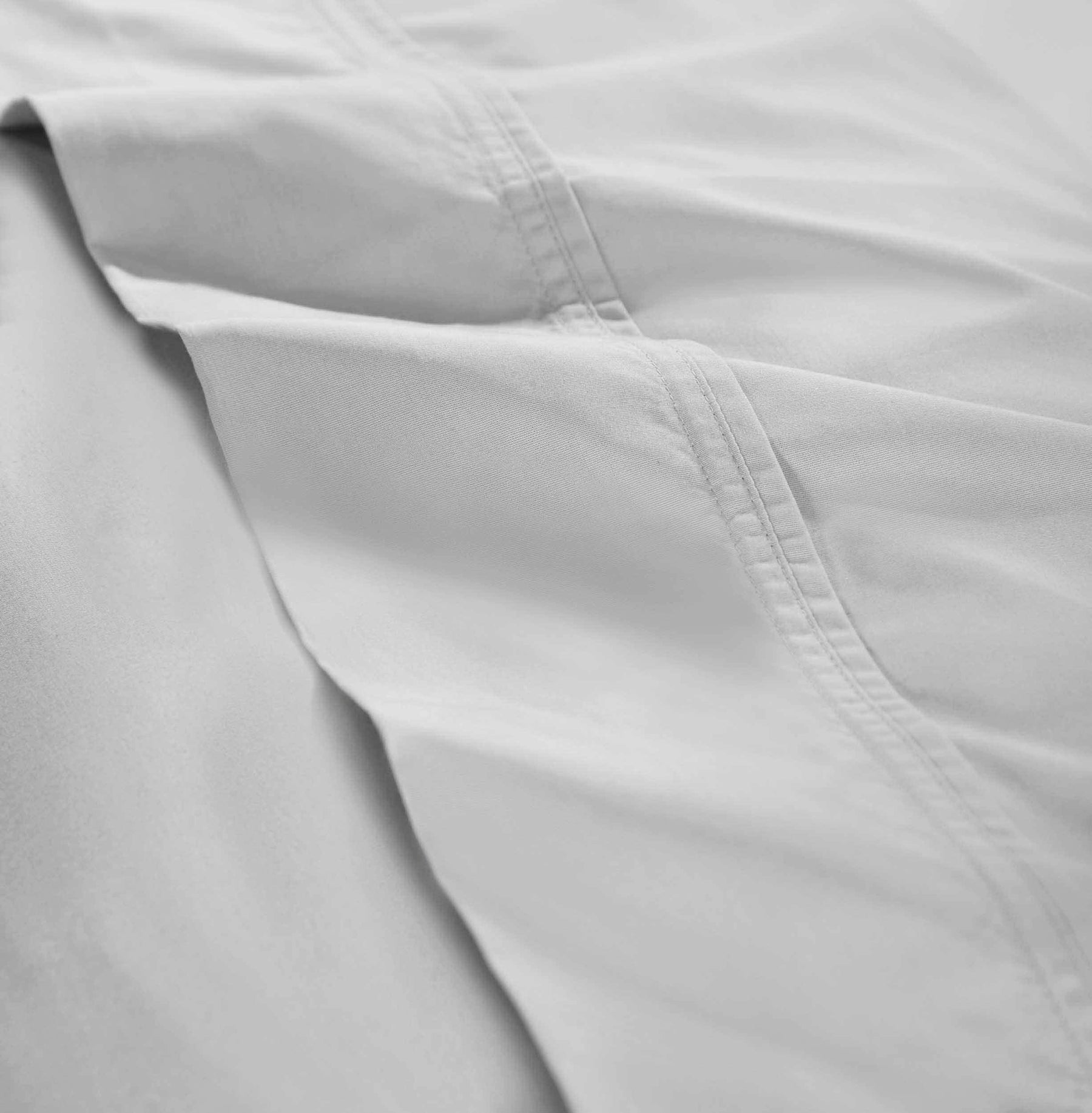 Organic Cotton 300 Thread Count Percale Flat Bed Sheet -Silver