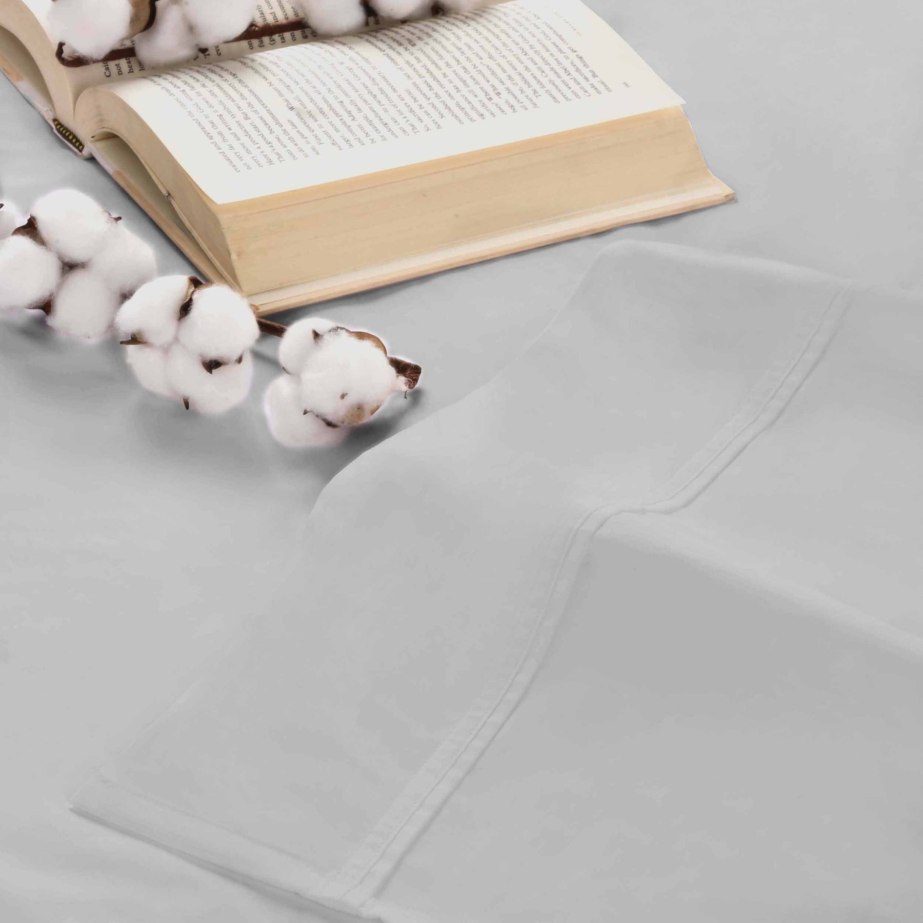 Organic Cotton 300 Thread Count Percale Extra Deep Pocket Sheet Set -Silver