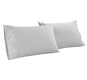 Organic Cotton 300 Thread Count Percale Pillowcases - Silver