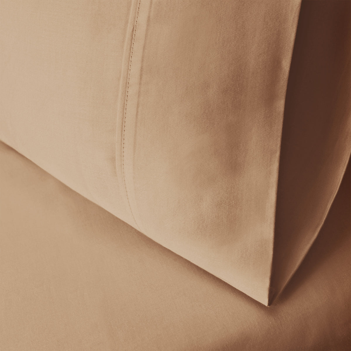Superior Egyptian Cotton 300 Thread Count Solid Pillowcase Set - Beige