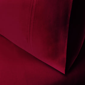 Superior Egyptian Cotton 300 Thread Count Solid Pillowcase Set - Burgundy
