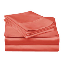 300 Thread Count Egyptian Cotton Solid Deep Pocket Sheet Set - Coral