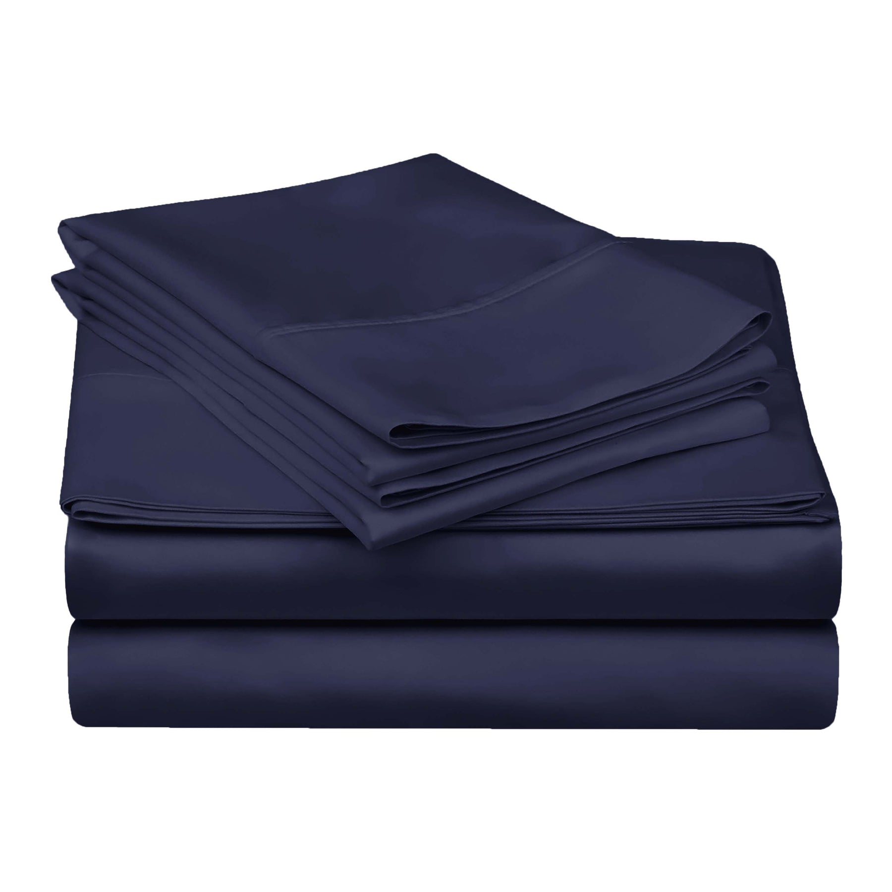 300 Thread Count Egyptian Cotton Solid Deep Pocket Sheet Set - Navy Blue
