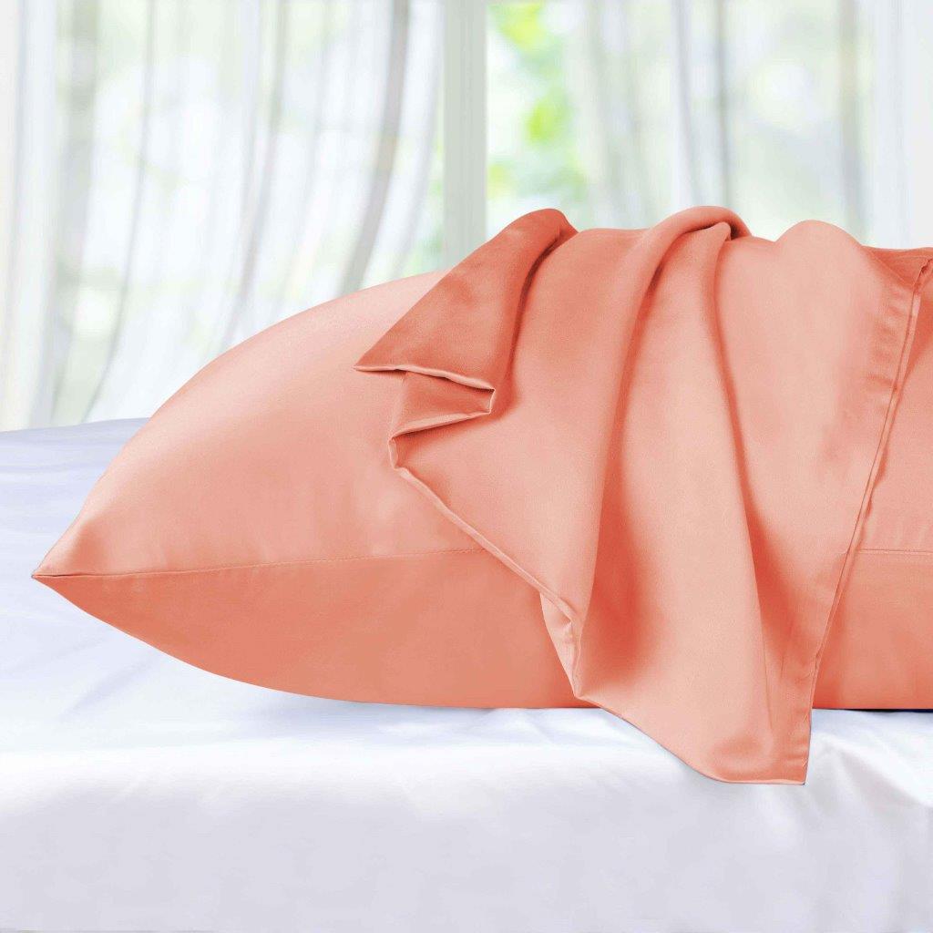 300 Thread Count Modal from Beechwood Solid Pillowcase Set - Coral