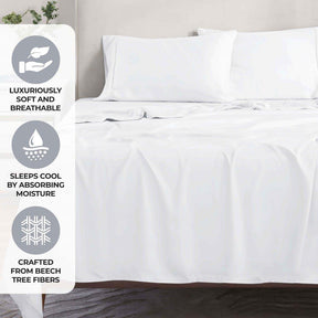 300 Thread Count Modal from Beechwood Solid Pillowcase Set - White