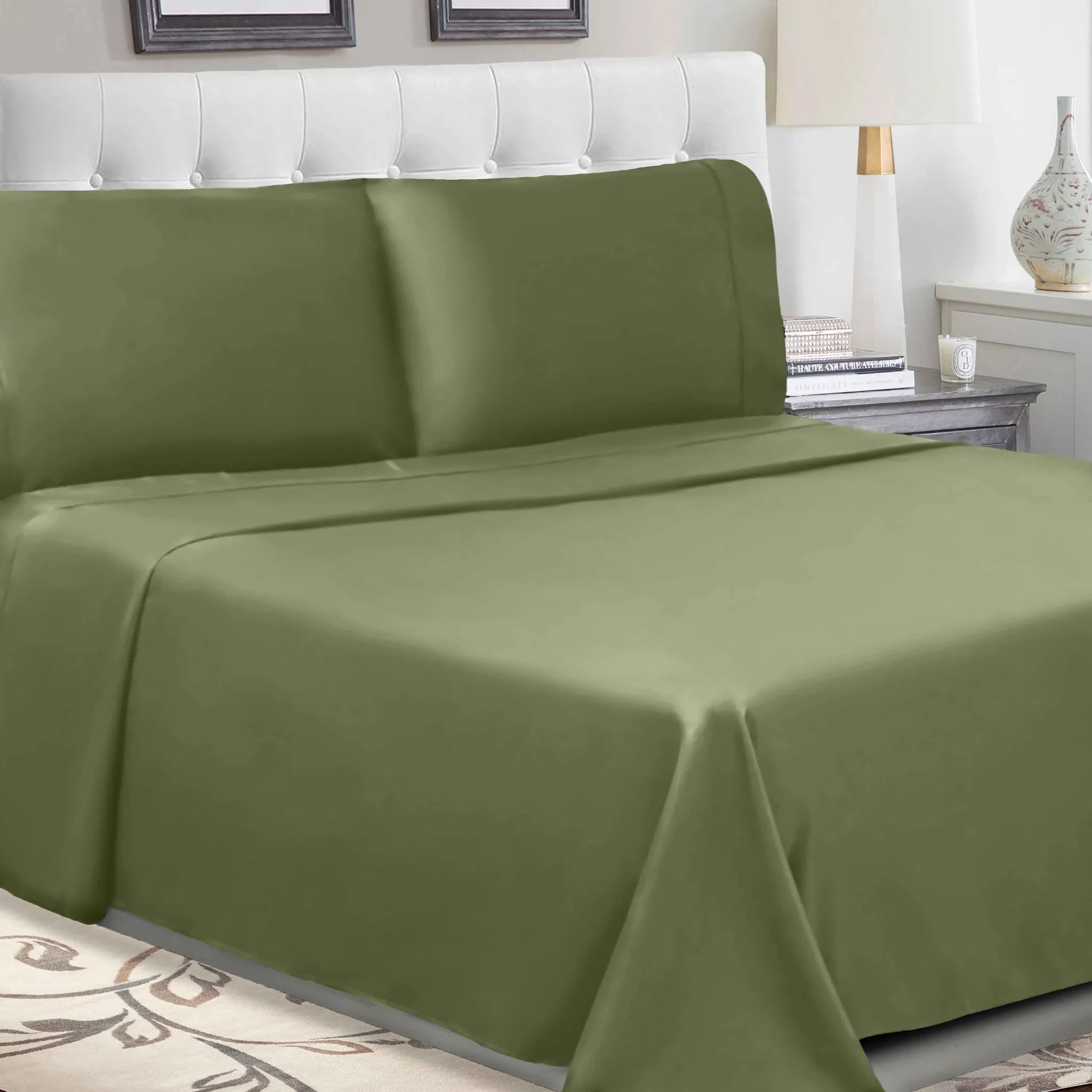 100% Cotton Percale 300 Thread Count Solid Deep Pocket Sheet Set - Sheet Set by Superior Brand