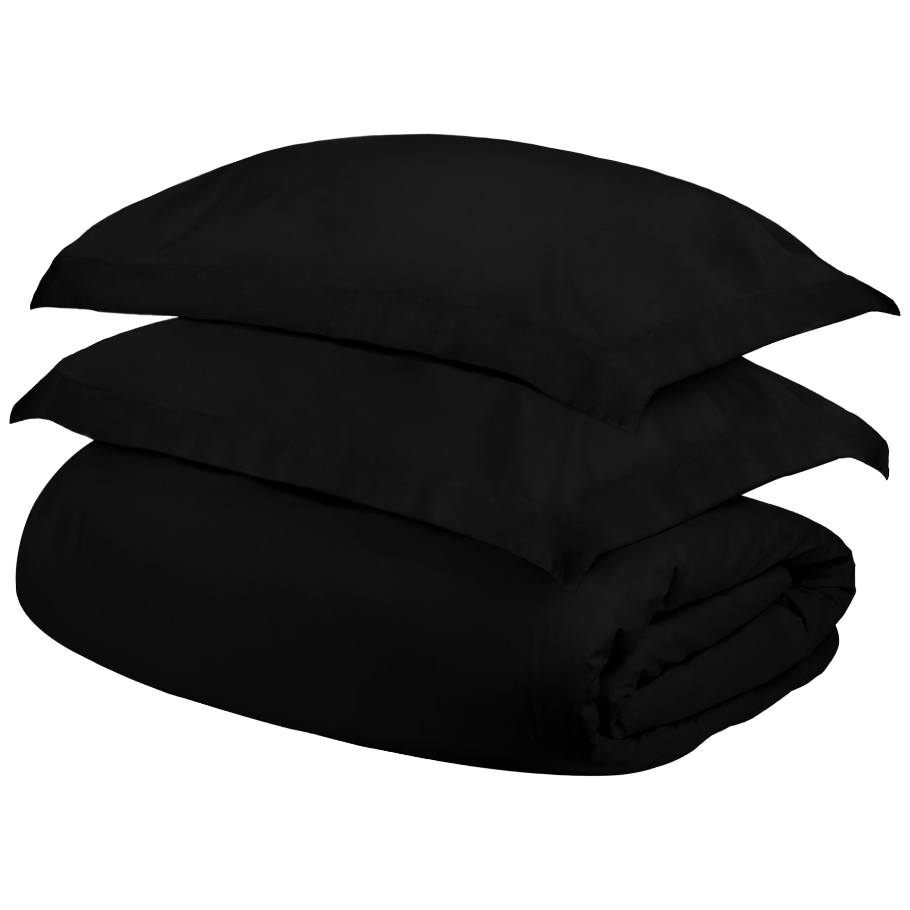 Superior Egyptian Cotton 300 Thread Count Solid Duvet Cover Set - Black
