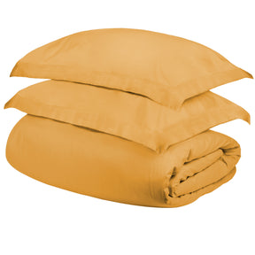 Superior Egyptian Cotton 300 Thread Count Solid Duvet Cover Set - Gold