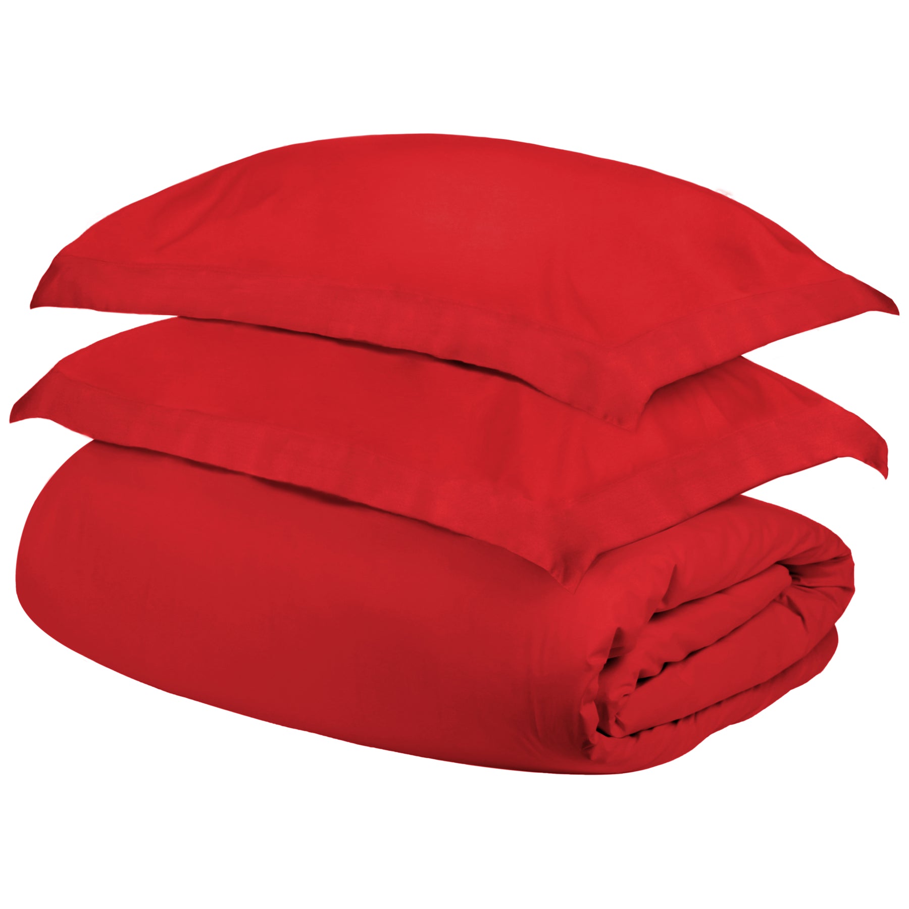 Superior Egyptian Cotton 300 Thread Count Solid Duvet Cover Set - Red